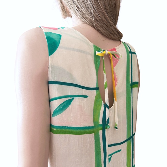 James World Floral Shift Dress Flower Box Colourful 100% Rayon Sleeveless RARE - Picture 11 of 15